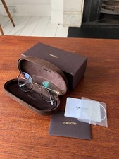 TOM FORD BROWN TORTOISE OVERSIZED ROUND GLASSES FT5632-B WITH CASE + BOX USED
