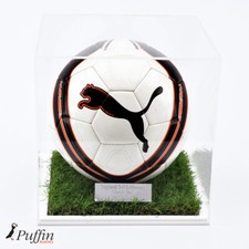 Acrylic Football Display Case - 10mm White Grass Effect Base