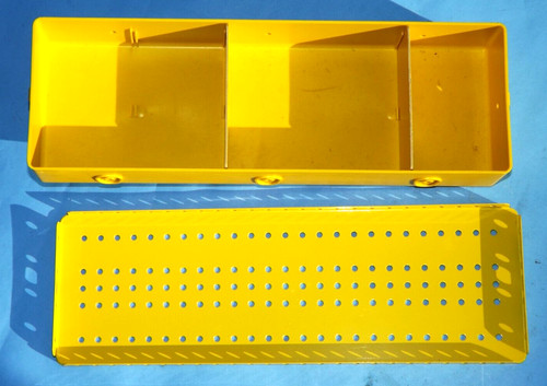 Meccano yellow plastic storage