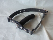 LGE Devil's Finger silicone penis ball gag real leather locking strap bondage #5