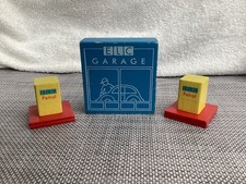 ELC/Brio Blue Wooden Reversible Garage/Cafe with 2x Petrol Pumps