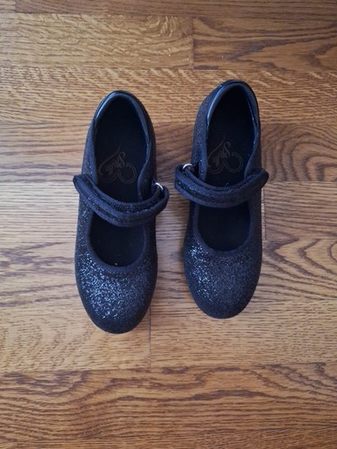 Girls black glitter tap shoes - tap,