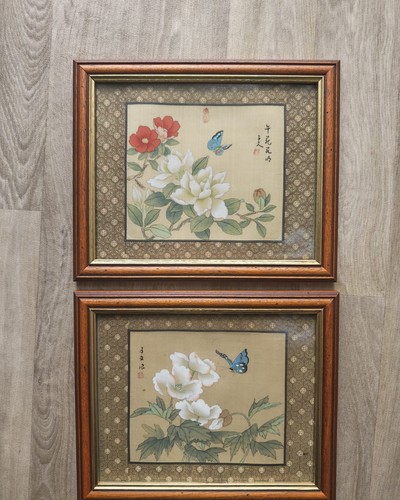 Pair vintage chinese silk - pair,