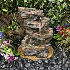 Tranquility Dacite Solar Power & Battery Backup Garden Founatin Water Feature