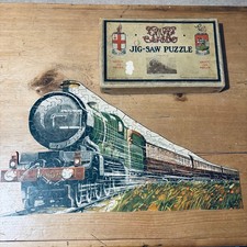COMPLETE ORIGINAL GWR SPEED CHAD VALLEY WOODEN JIGSAW BOX GREAT WESTERN RAILWAY