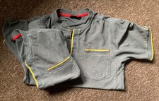 Mcdonald's McDonalds Mens M Medium Grey Yellow Crew Uniform Polo Shirt T-Shirt