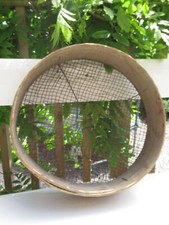 vintage wooden garden riddle sieve country cottage gardener 15" 1cm holes