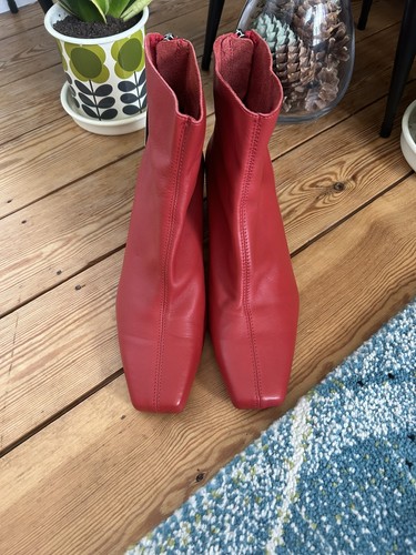 Zara ankle boots red - zara,