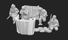 WWII German Soldiers in Trenches (4 models) Various Scales Historical Wargaming