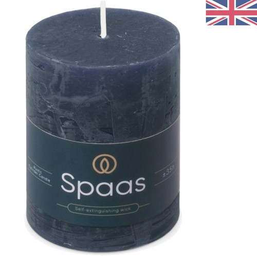 Dark blue rustic pillar candle - pillar,
