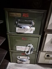 Vintage Veteran Series Army Green Index Card Filing Cabinets X 3