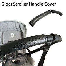 2Pc Baby Stroller Handle Covers PU Pushchair Armrest Protector Baby Cart Cover