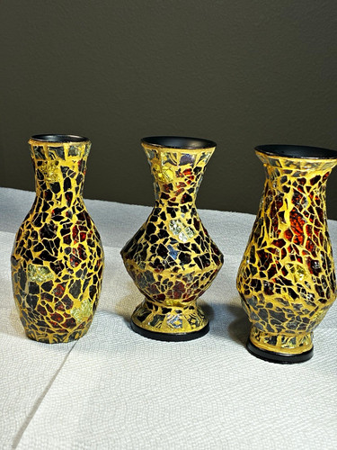 Mosaic glass vases set - vases, 3