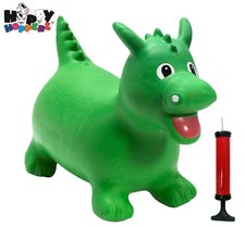 Bouncy Space Hopper  HAPPY HOPPERZ GREEN DINO Kids Animal Inflatable Ride On