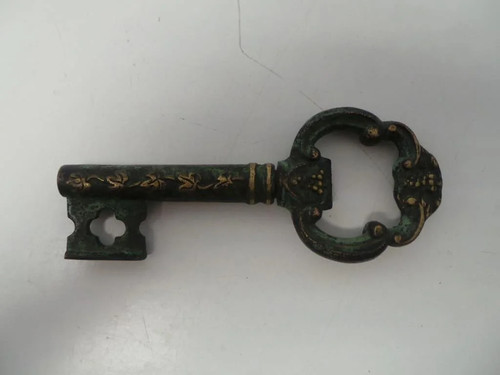 Vintage brass key shaped - vintage,