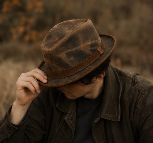 Handmade leather cowboy - handmade, hat