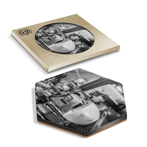 Hexagon coaster bw - 1,