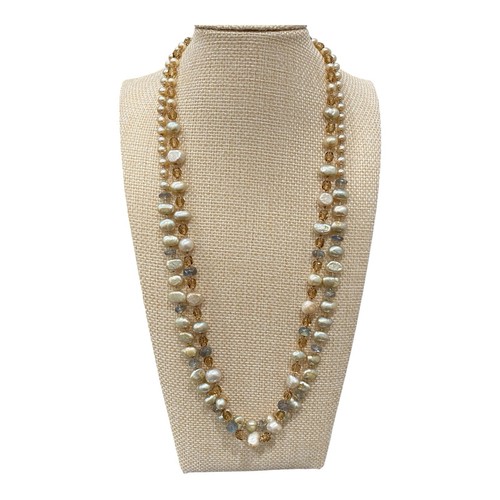 Vintage artisan pearl citrine - vintage,