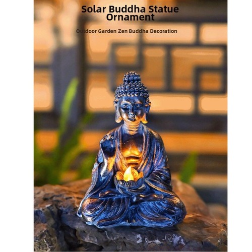 Solar powered buddha statue - buddha,