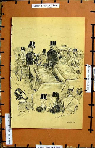 Original old antique print - old,