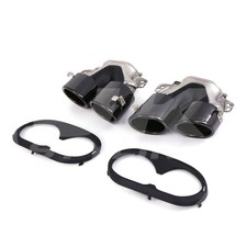 GLOSS BLACK QUAD EXHAUST TIP CONVERSION FOR MERCEDES A CLASS A35 AMG W177 18+