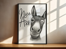 Funny Donkey Wall Art Print