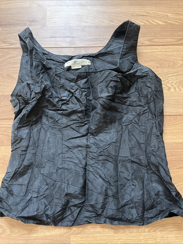 Black 100 silk cami top - black,