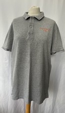 Grey Polo T-shirt XL Cotton Short Sleeve Button-Up Men's Shirt