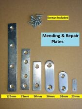 Mending Repair Plates Straight & Flat Fixing Joining Brackets - WITH SCREWS