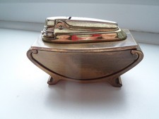 VINTAGE GAS RONSON VARAFLAME TABLE LIGHTER IN BRASS SPARKS FINE
