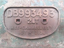 British Railways Ballast Hopper Wagon Number Plate, MET-CAMMELL