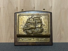 Vintage Peerage Brass Galleon Ship Letter Or newspaper Rack Made In England