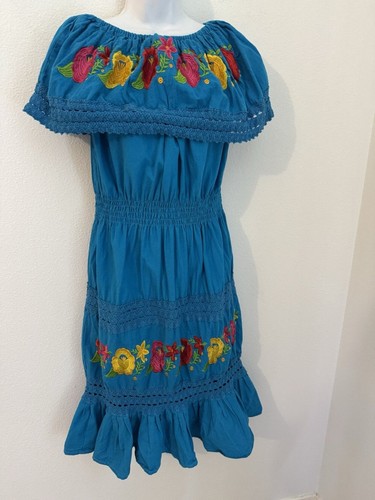 Mexican embroidered midi dress - midi,