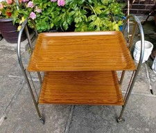 Vintage Drinks Trolley Mid Century Modern Centre Folding 