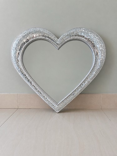 Sparkly silver love heart - sparkly,