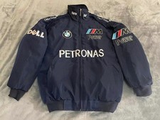 ADULT F-1 VINTAGE RACING JACKET, BMW JACKET NAVY ,EMBROIDERED COTTON PADDED