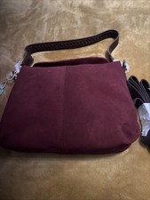 Fat Face Burgundy Suede Bag