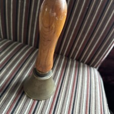 Antique  Hand Held Bell Loud , Nice Weight Tactile 20 Cm High School Bell