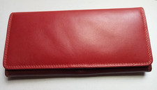 Red Leather Medium Size: Bi-Fold:  Wallet/ Purse by Golunski RFID PROTECTED