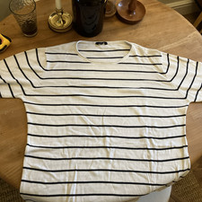 Mens M&CO Striped Breton Style Jumper - Medium