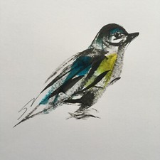 Blue tit - Original signed Ink