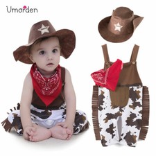 Baby Boys Infant Toddler Cowboy Western Sheriff Costume Fancy Dress Romper Set
