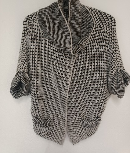 Port cardigan black white - cardigan, size