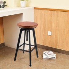 Vintage Bar Stool Tall Kitchen Stool Breakfast High Chair Home Wooden Adjustable
