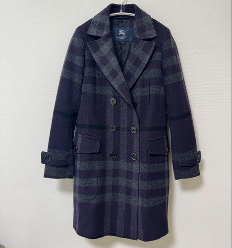 Burberry check coat - check, purple