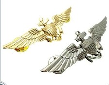 2 Set WW2 WWII U.S.Navy Metal Aviator Pilot Wings Badge Pins Golden & Silvery