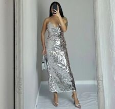 ZARA WOMAN NEW SILVER STRAPPY
