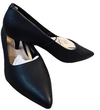 Tu Sole Comfort Size 7 Black Kitten Heel Pointed Toe Shoes Bnwt Flexible Padded