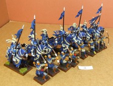 Warhammer Mounted Bretonnian Knights x7 + Archers x8  - plastic - Lot BW2 (BW)