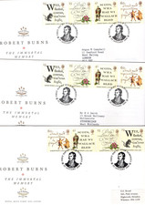 1996 ROBERT BURNS - DUMFRIES H/S FDC'S X3 FROM COLLECTION BX4